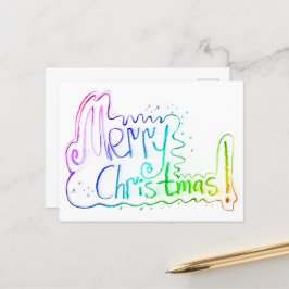 Cartão Postal Feliz Natal saudando os boletins do arco-íris