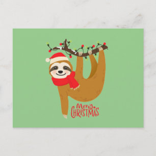 Cartão Postal Feliz Natal Sloth