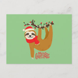 Cartão Postal Feliz Natal Sloth