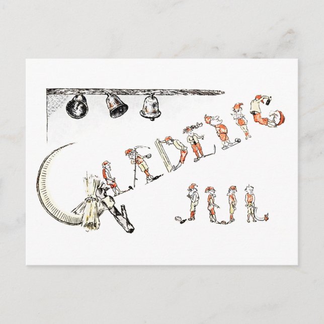 Cartão Postal Feliz Natal Tomte (Frente)