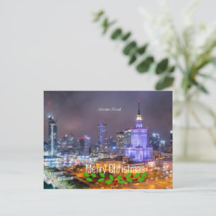 Cartão Postal Feliz Natal - Varsóvia, Polônia