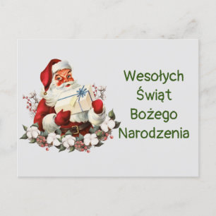 Cartão Postal Feliz Natal Wesołych Świąt Bożego Narodzenia Merry
