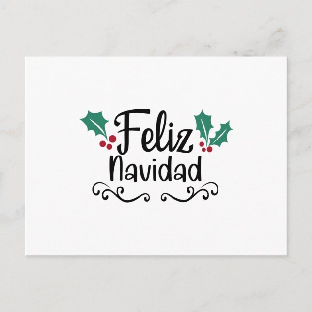 Cartão Postal Feliz Navidad Felry Natal (Frente)