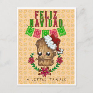 Cartão Postal Feliz Navidad - Little Tamale (amarelo)