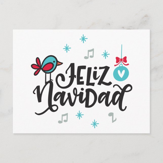 Cartão Postal Feliz Navidad, Natal em Espanha (Frente)