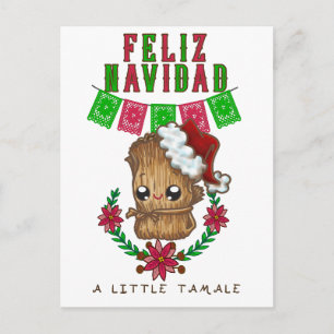 Cartão Postal Feliz Navidad - Pequeno Texto Tamale Espanhol/Ingl