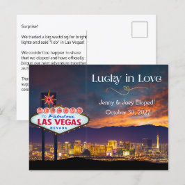 Cartão Postal Feliz no amor Las Vegas anúncio de casamento secre