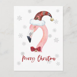 Cartão Postal Feliz Papai noel de Natal Cartão-postal Flamingo