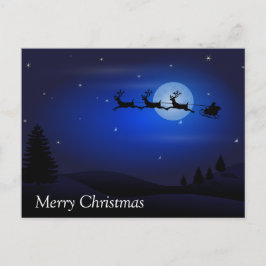 Cartão Postal Feliz Papai noel de Natal Sleigh