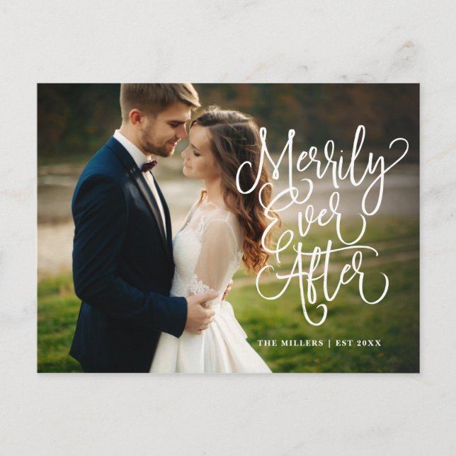 Cartão Postal Feliz Para Sempre Foto Completa de Férias | Obriga (Frente)