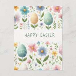 Cartão Postal Feliz Páscoa Floresce