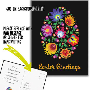 Cartão Postal  🥚🐰🥚Feliz Páscoa (Wycinanki)  personalizável 