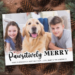 Cartão Postal Feliz Pawsitivamente Foto Personalizada De Cão De<br><div class="desc">Apresentando nossa nova linha de cartões de natal, perfeita para famílias com amigos peludos! Nossa coleção de "Felizes pawsitivamente" apresenta uma variedade de designs divertidos e festivos que exibem seus amados animais de estimação de uma maneira fofa e divertida. Quer você tenha um cachorro ou um gato, você pode escolher...</div>