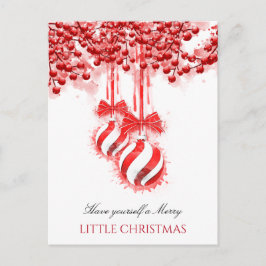 Cartão Postal Feliz Pequeno Splash de Aquarela de Natal