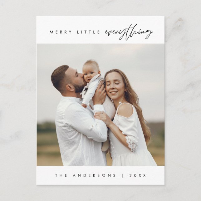 Cartão Postal Feliz Pequeno Tudo, Natal, Foto da Família (Frente)