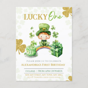 Cartão Postal Feliz Primeiro Aniversário St Patricks