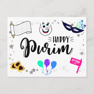 Cartão Postal Feliz Purim