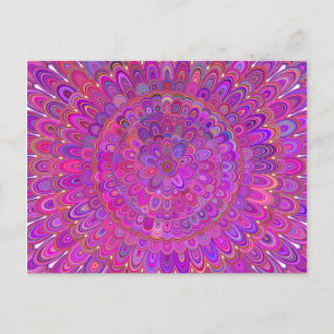 Cartão Postal Feliz Puro e Rosa Mandala