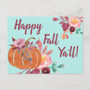 Cartão Postal Feliz Queda Vocês Todos Pumpkin