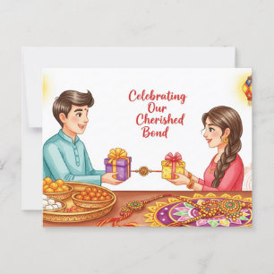 Cartão Postal Feliz Rakhi, Raksha Bandhan
