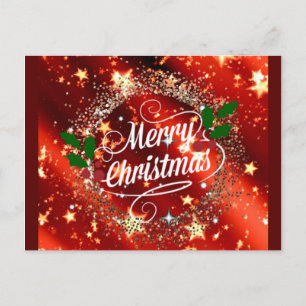 Cartão Postal Feliz relíquia de Natal e brilho