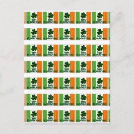 Cartão Postal Feliz Rua. Dia de Patrick, Irish Flag Color Irland