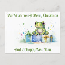 Feliz sapo Verde de Aniversário com presentes empa