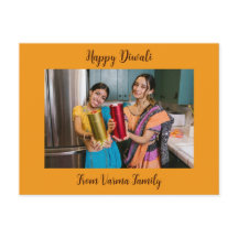 Feliz Saudação Diwali com Foto da Família Pessoal