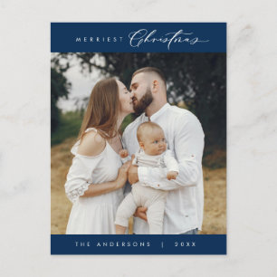 Cartão Postal Feliz Saudação Foto da Família de Natal Mais Feliz