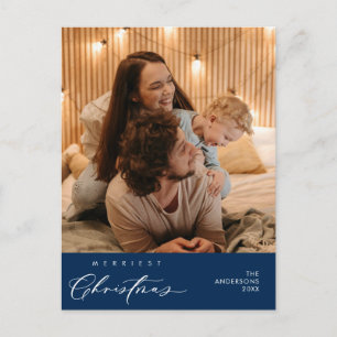 Cartão Postal Feliz Saudação Foto da Família de Natal Mais Feliz