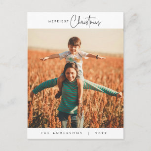 Cartão Postal Feliz Saudação Foto da Família de Natal Mais Feliz