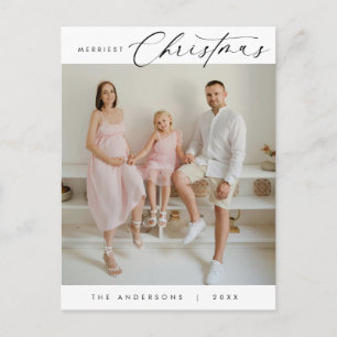 Cartão Postal Feliz Saudação Foto da Família de Natal Mais Feliz