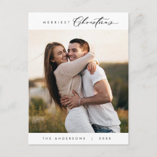 Cartão Postal Feliz Saudação Foto da Família de Natal Mais Feliz