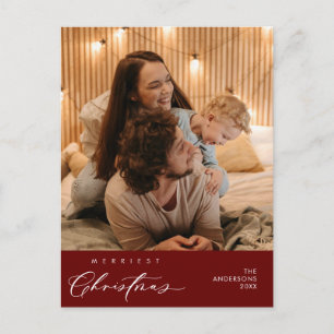 Cartão Postal Feliz Saudação Foto da Família de Natal Mais Feliz