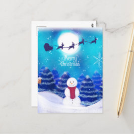 Cartão Postal Feliz Snowman Personalizado de Natal