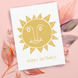 Cartão Postal Feliz Sol FELIZ ANIVERSÁRIO PERSONALIZADO<br><div class="desc">Adicione seu próprio texto à frente e atrás ou altere as cores. Dê uma olhada no meu compro por mais!</div>