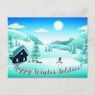 Cartão Postal Feliz Solstício de inverno! Personalização da p