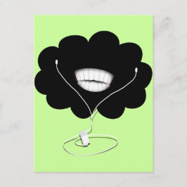 Cartão Postal Feliz Sorriso de Nuvem Negra com Buds