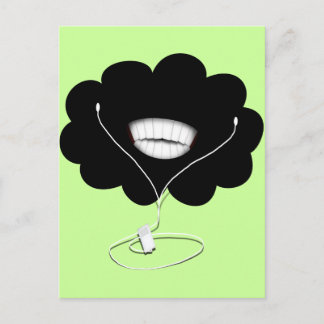 Cartão Postal Feliz Sorriso de Nuvem Negra com Buds