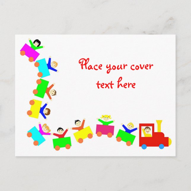 Cartão Postal Feliz trem infantil (Frente)