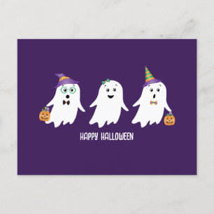 Cartão Postal Feliz Trick Ou Treino De Fantasmas De Halloween