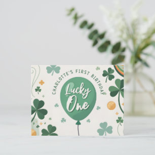 Cartão Postal Feliz Um 1º Aniversário Dia de São Patrício Trevo