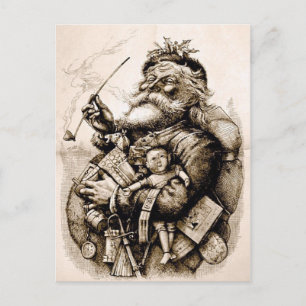 Cartão Postal Feliz Velho Papai Noel