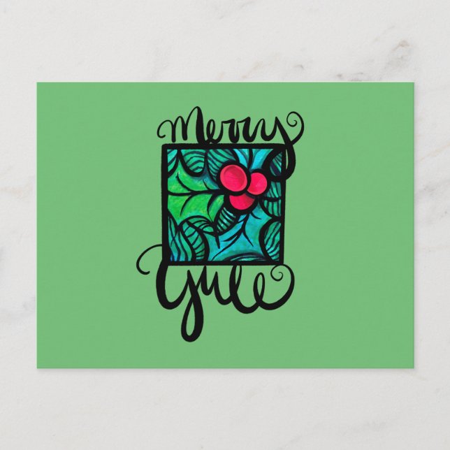 Cartão Postal Feliz Yule (Frente)