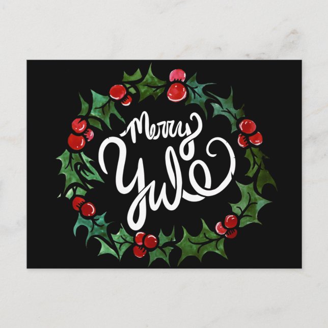 Cartão Postal Feliz Yule Feriados Pagãos Wiccan Abençoado Yule (Frente)