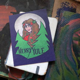 Cartão Postal Feliz Yule Goddess Art Pagan