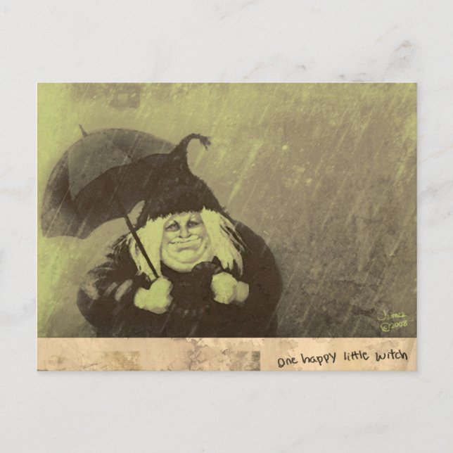 Cartão Postal FelizBruxaPequena (Frente)