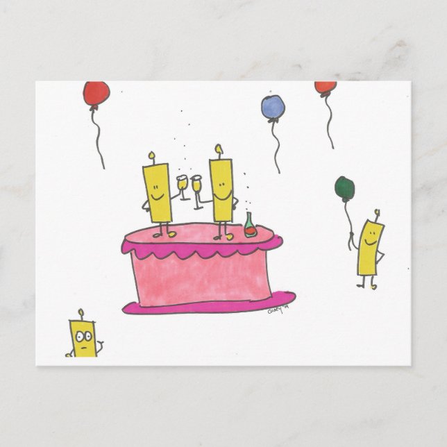 Cartão Postal Felizes Bolhas Para Você Aniversário (Frente)