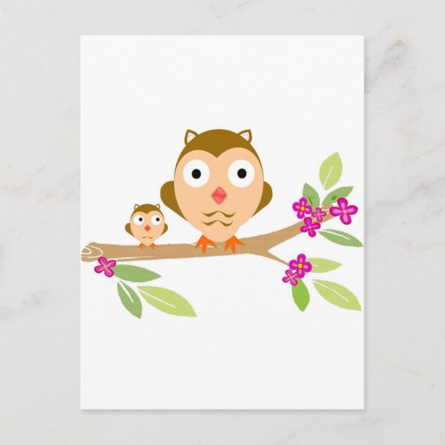 Cartão Postal Felizes Corujas (Frente)