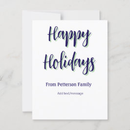 Cartão Postal Felizes feriados azuis na moda